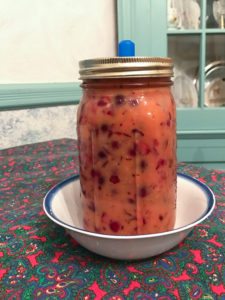 Cranberry chutney fermenting