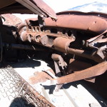 Dash of rusted car on Panamint Butte Road, Death Valley