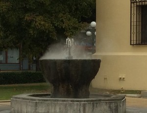 Steaming fountain in Hot Springs, Arkansas