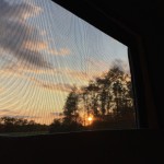 Sunset from the camper window at Mid-Atlantic Overland Festival