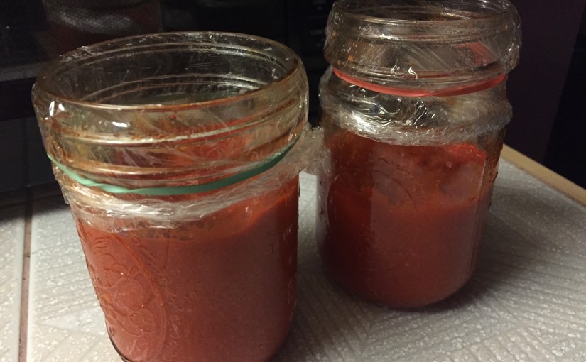 Sriracha sauce fermenting