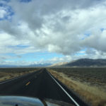 Open road, dramatic sky US 50, Nevada