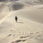 Walking up Eureka Dunes, Death Valley National Park