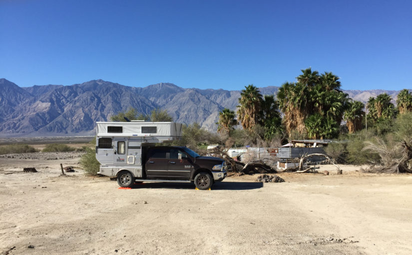 Campsite at Saline Valley lower hot springs