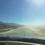 Dust blowing on Badwater Road, Death Valley