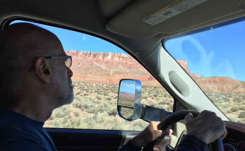 Driving past the Vermillion Cliffs on US 89A